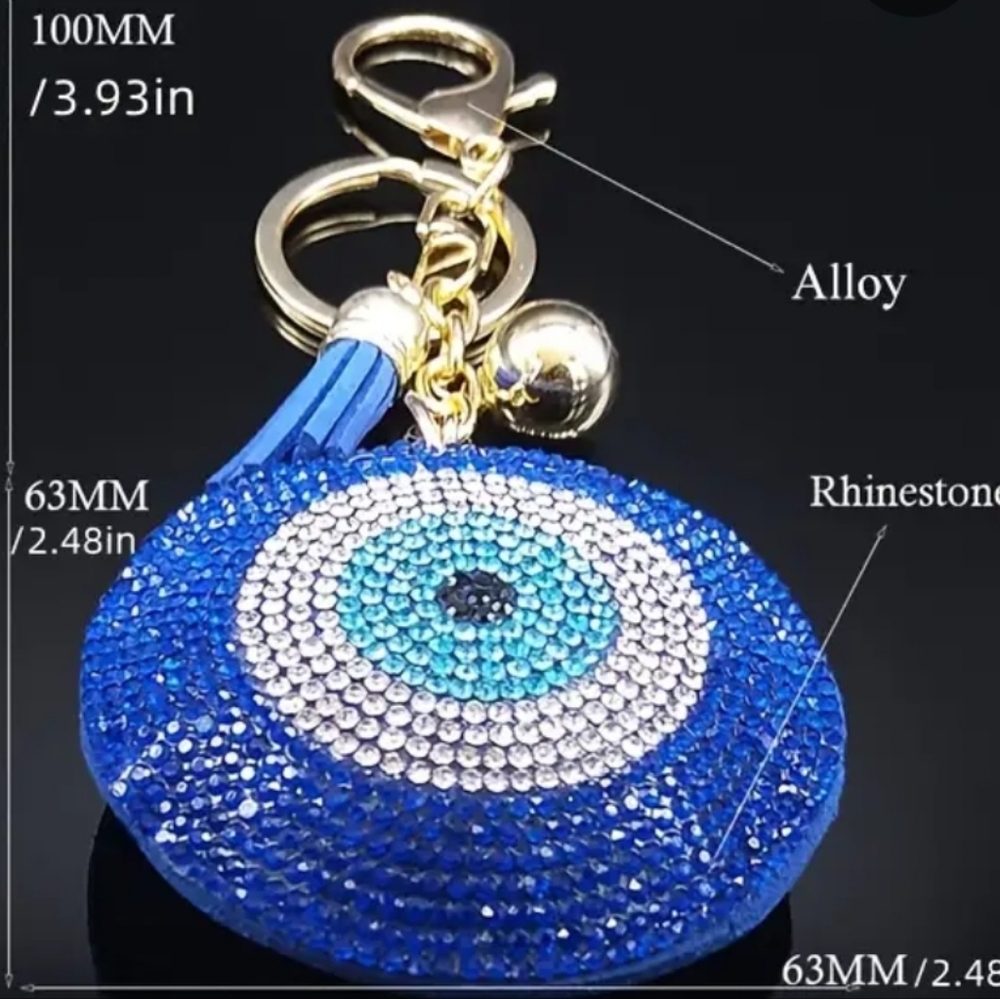 Evil Eye Bling Key/Bag Charm - Picture 5 of 5